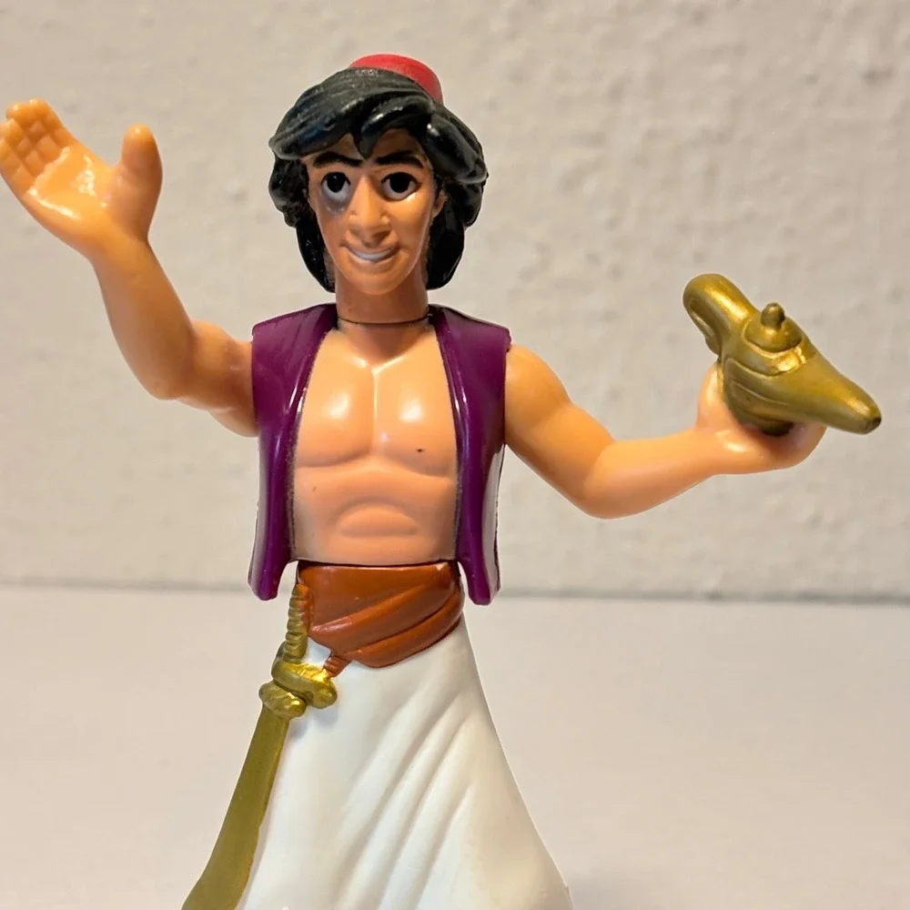 Disney Aladdin Action Figure Unisex Small White Good Vintage Magic Lamp Scimitar